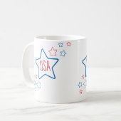 アメリカ独立記念日の流れ星 コーヒーマグカップ (正面左)