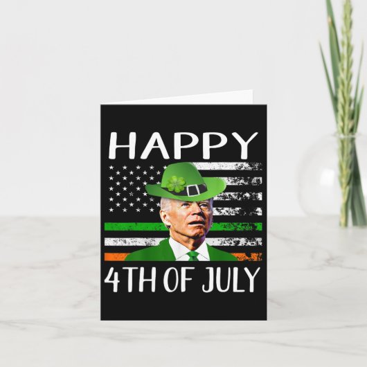 アメリカ独立記念日の混乱した面白いジョー・バイデン セントパトリックの日 カード (正面)