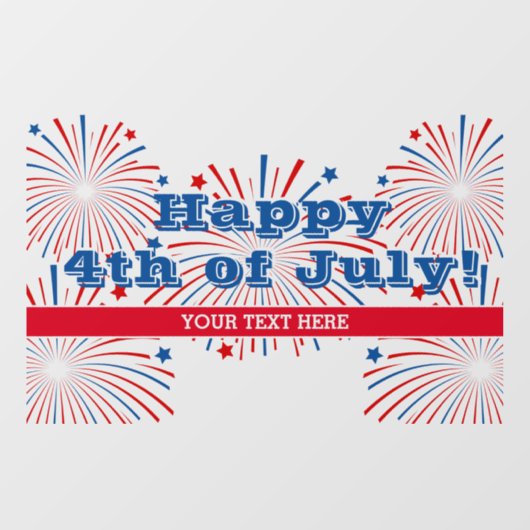 アメリカ独立記念日の花火パーティーカスタムステッカー ウィンドウサイン (シート)