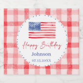 アメリカ独立記念日の誕生日 スパークリングワインラベル (シングルラベル)
