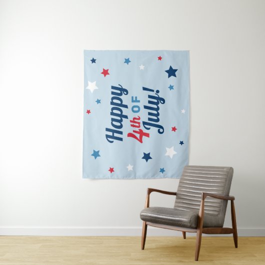 アメリカ独立記念日の赤白青の愛国的なお祝い タペストリー (インサイチュ)