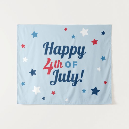 アメリカ独立記念日の赤白青の愛国的なお祝い タペストリー (正面(横))