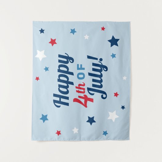 アメリカ独立記念日の赤白青の愛国的なお祝い タペストリー (正面)