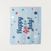 アメリカ独立記念日の赤白青の愛国的なハッピー タペストリー (正面)