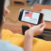 アメリカ独立記念日の赤白青の旗 招待状