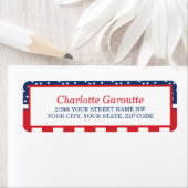 アメリカ独立記念日の赤、白、青の住所ラベル ラベル (インサイチュ)