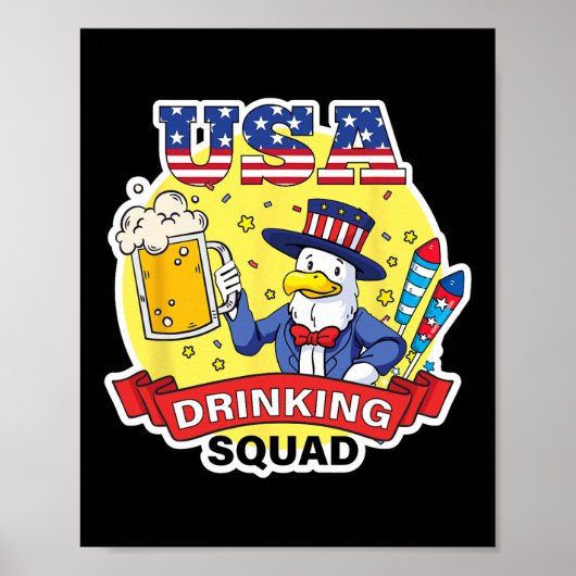 アメリカ独立記念日の飲み会 USA Drinking Squad ポスター (正面)