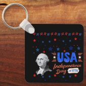 アメリカ独立記念日の黒 キーホルダー (正面)