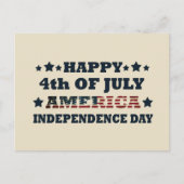 アメリカ独立記念日の7月の幸せ4日 シーズンポストカード (正面)