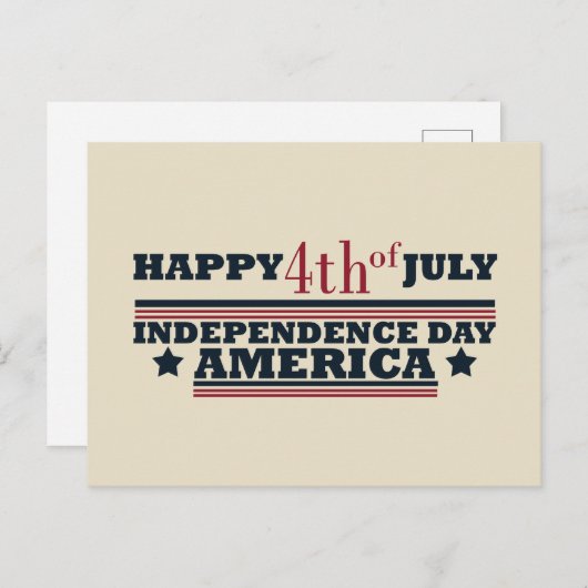 アメリカ独立記念日の7月の幸せ4日 シーズンポストカード (正面/裏面)