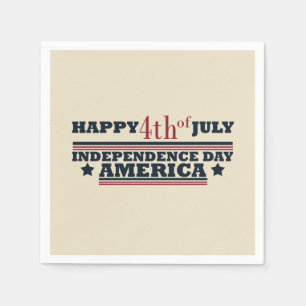 アメリカ独立記念日の7月の幸せ4日 スタンダードカクテルナプキン