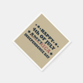 アメリカ独立記念日の7月の幸せ4日 スタンダードカクテルナプキン (角)