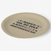 アメリカ独立記念日の7月の幸せ4日 ペーパープレート (アングル)