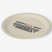 アメリカ独立記念日の7月の幸せ4日 ペーパープレート (アングル)