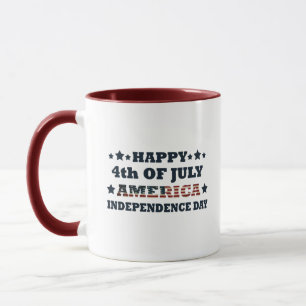 アメリカ独立記念日の7月の幸せ4日 マグカップ