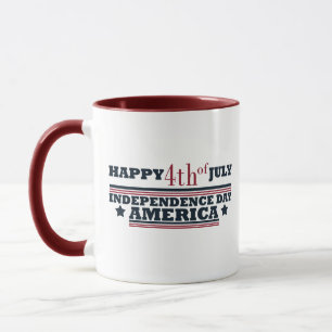 アメリカ独立記念日の7月の幸せ4日 マグカップ