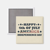 アメリカ独立記念日の7月の幸せ4日 マグネット (正面/裏面)