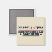 アメリカ独立記念日の7月の幸せ4日 マグネット (正面/裏面)