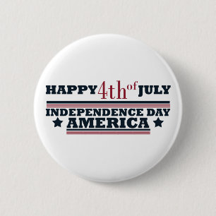 アメリカ独立記念日の7月の幸せ4日 缶バッジ