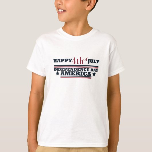 アメリカ独立記念日の7月の幸せ4日 Tシャツ (正面)