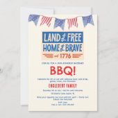アメリカ独立記念日のBBQパーティー 招待状 (正面)