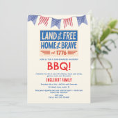 アメリカ独立記念日のBBQパーティー 招待状 (スタンド正面)