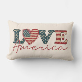 アメリカ独立記念日のLOVE ランバークッション