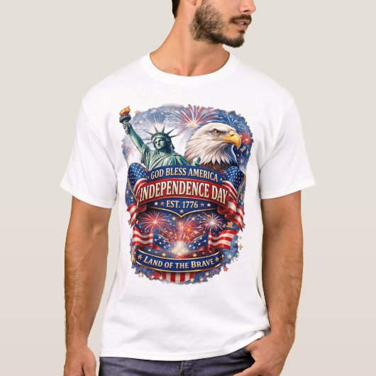 アメリカ独立記念日のTシャツ Tシャツ (正面)