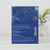 アメリカ独立記念日をテーマにしたカップルシャワー 招待状 (スタンド正面)