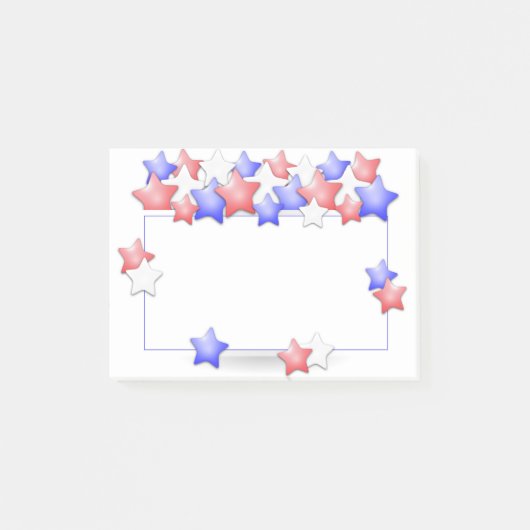 アメリカ独立記念日アメリカの愛国的なスター ポストイット (正面)