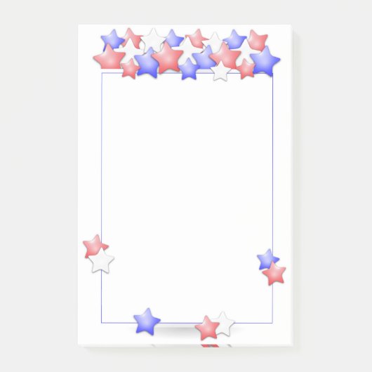 アメリカ独立記念日アメリカの愛国的なスター ポストイット (正面)