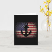 アメリカ独立記念日ギフト アンカー アメリカ国旗 - 船  セーリング カード (黄色い花)