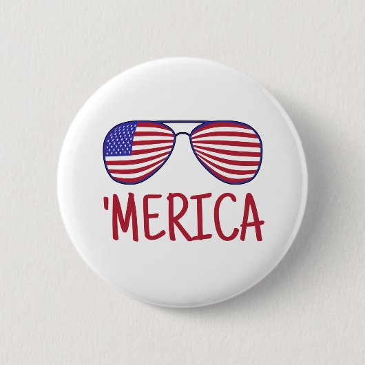 アメリカ独立記念日グラス 缶バッジ (正面)