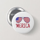 アメリカ独立記念日グラス 缶バッジ (正面&裏面)