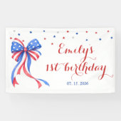 アメリカ独立記念日テーマの誕生日アーチ 横断幕 (横)