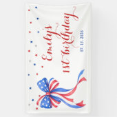 アメリカ独立記念日テーマの誕生日アーチ 横断幕 (縦)