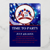 アメリカ独立記念日パーティー 愛国者向け 箔招待状 (正面)