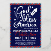 アメリカ独立記念日パーティー 箔招待状 (正面)