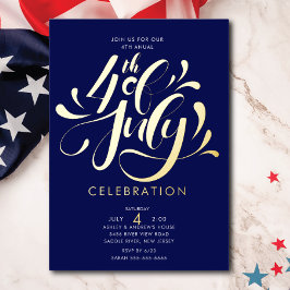 アメリカ独立記念日パーティー 箔招待状