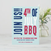 アメリカ独立記念日パーティー 赤 白 青 愛国者 招待状 (スタンド正面)