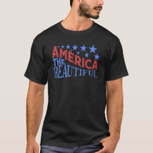 アメリカ独立記念日フラッグスタービューティフル Tシャツ