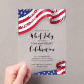 アメリカ独立記念日250周年記念のお祝い アクリル招待状 (インサイチュ (ポータブル))