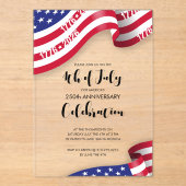 アメリカ独立記念日250周年記念のお祝い アクリル招待状 (正面)