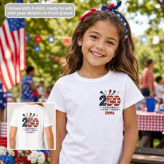 アメリカ独立記念日250周年 1776-2026 キッズ Tシャツ
