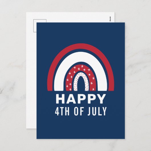 アメリカ独立記念日7月4日アメリカの虹 シーズンポストカード (正面/裏面)