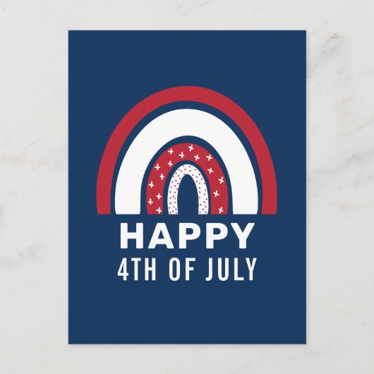 アメリカ独立記念日7月4日アメリカの虹 シーズンポストカード (正面)
