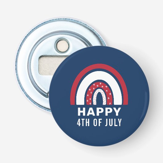 アメリカ独立記念日7月4日アメリカの虹 栓抜き (正面)