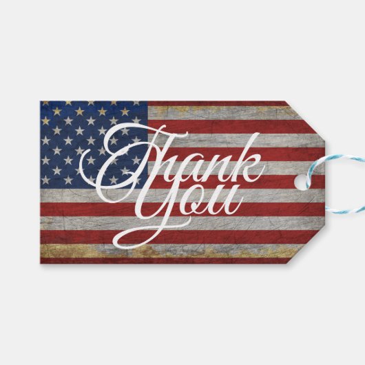 アメリカ独立記念日 ありがとう アメリカ国旗 ギフトタグ (正面(横))