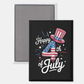 アメリカ独立記念日 おめでとう 愛国 アメリカ国旗 マグネット (正面/裏面)