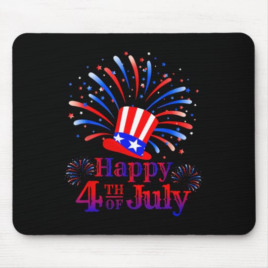 アメリカ独立記念日 おめでとう 自由を祝おう マウスパッド (正面)